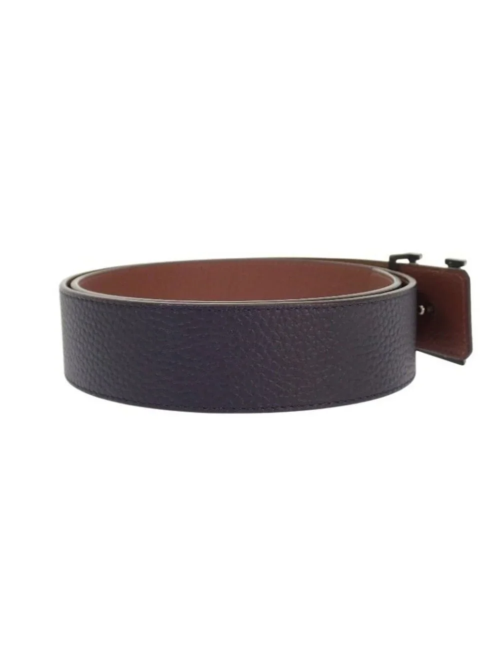 Louis Vuitton LV Optic 40 mm Belt Taurillon Leather Navy Brown Silver